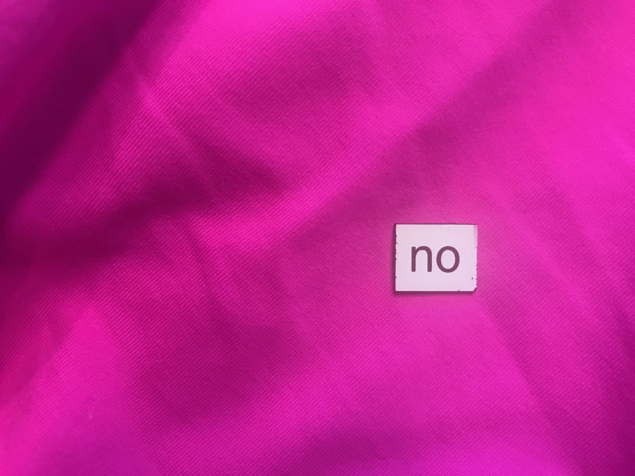 The word no in tiny letters.
